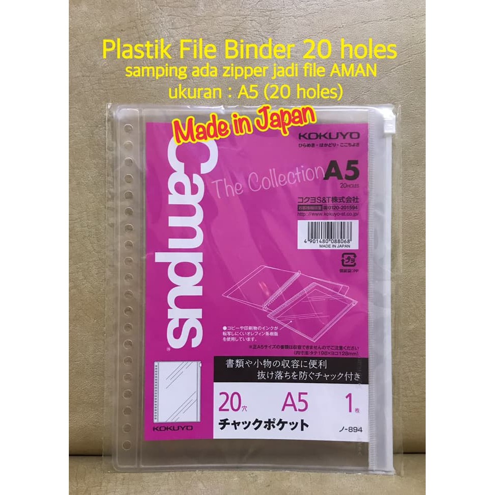 

Atk0523Ky Japan A5 Plastik File Binder With Zipper 894 Plastic 088068 Murah