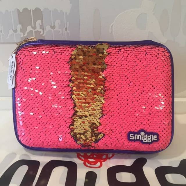 

Smiggle Reversible Sequin PinkGold Hardtop Pencilcase