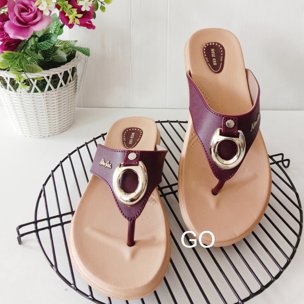 gof NEW ERA LB E 5111 Sandal Wanita Wedges Fashion Sendal NEWERA Dewasa Cewek Perempuan Original