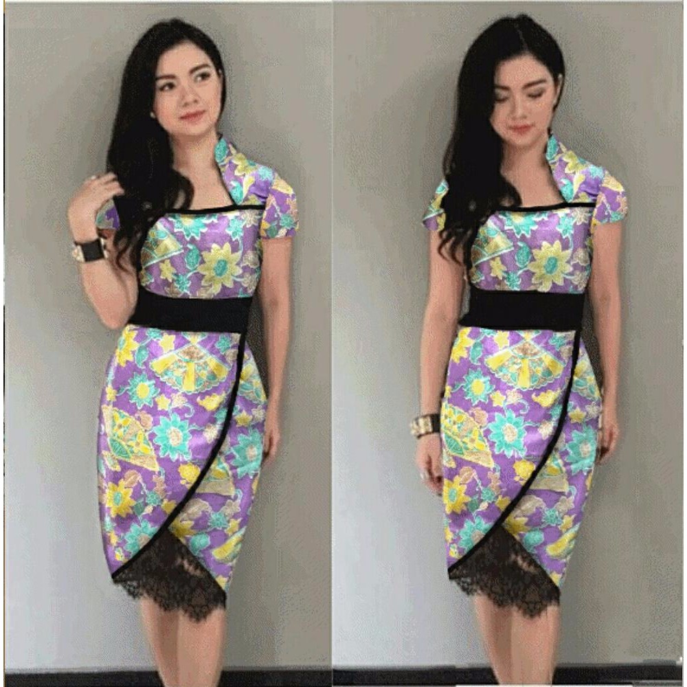 HN Dress fina batik Terlaris