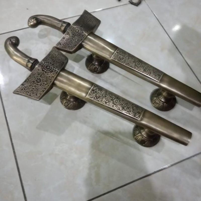 handle pintu keris kuningan antik klasik asli handle tarikan pintu rumah
