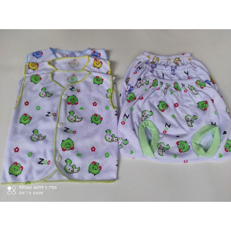 PAKET 18PCS/9STEL BAJU+CELANA BAYI MOTIF BEBEK