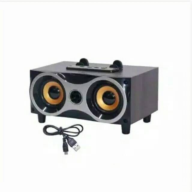 SPEAKER BLUETOOTH MITSUYAMA MS-4020BT RADIOFM/MP3 PORTABLE USB MOTIF KAYU