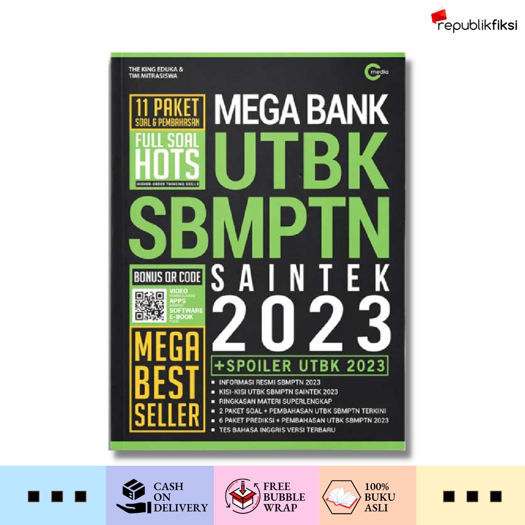 Buku Mega Bank UTBK SBMPTN Saintek 2023 - The King Eduka - CMedia