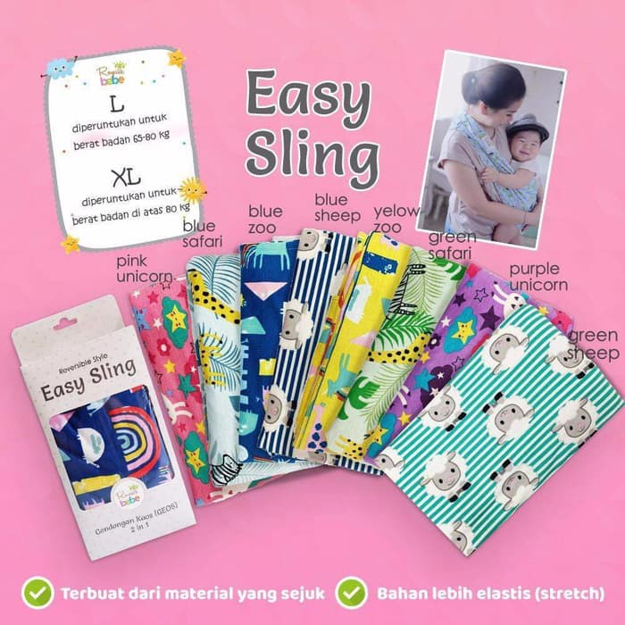 Jual ROYALE BEBE Easy Sling / GEOS (Gendongan Kaos) | Shopee Indonesia