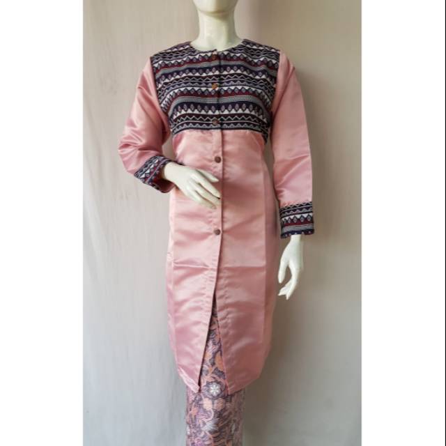 Tunik Tafeta kombinasi Tenun