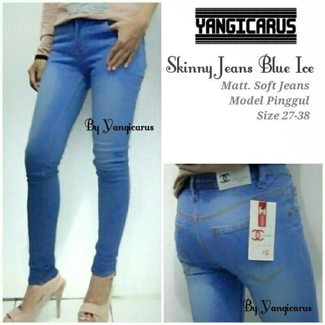 ibu dan perempuan couple baju anak CELANA ICE FREE ONGKIR JEANS SKINNY JEANS BLUE WANITA