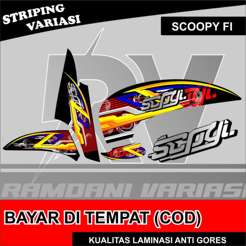Stripping stiker variasi honda scoopy fi tahun 2014-2016/ stiker variasi scoopy fi thailand