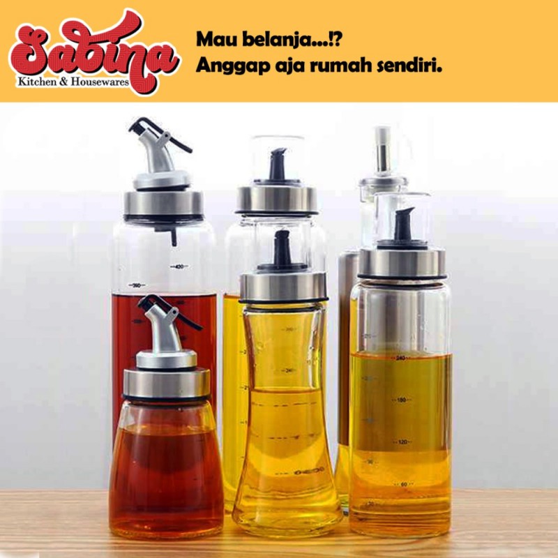 Botol Kaca Transparan Menyimpan Minyak Olive Oil Serbaguna 180ml 7RHX8US