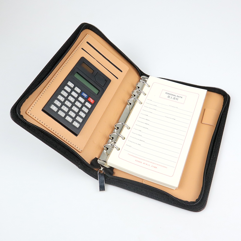 

Buku Catatan Binder Note Cover Kulit with Kalkulator - Y8302 - Brown