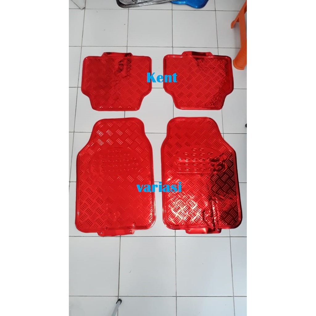 Karpet Mobil 2 Baris Bordes Warna Merah  Universal