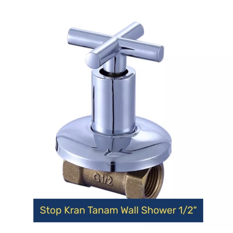 85961 Stop Kran Tanam Shower Wall Dinding Tembok - Keran Valve Brass