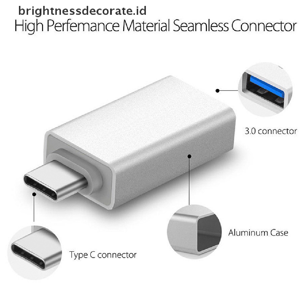 Adaptor Konverter Otg Usb Tipe C Ke Usb-A 3.0 Female 3.1 Untuk Mac Nexus 5x 6p