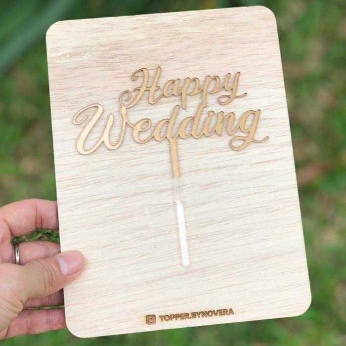 Cake Topper Happy Wedding