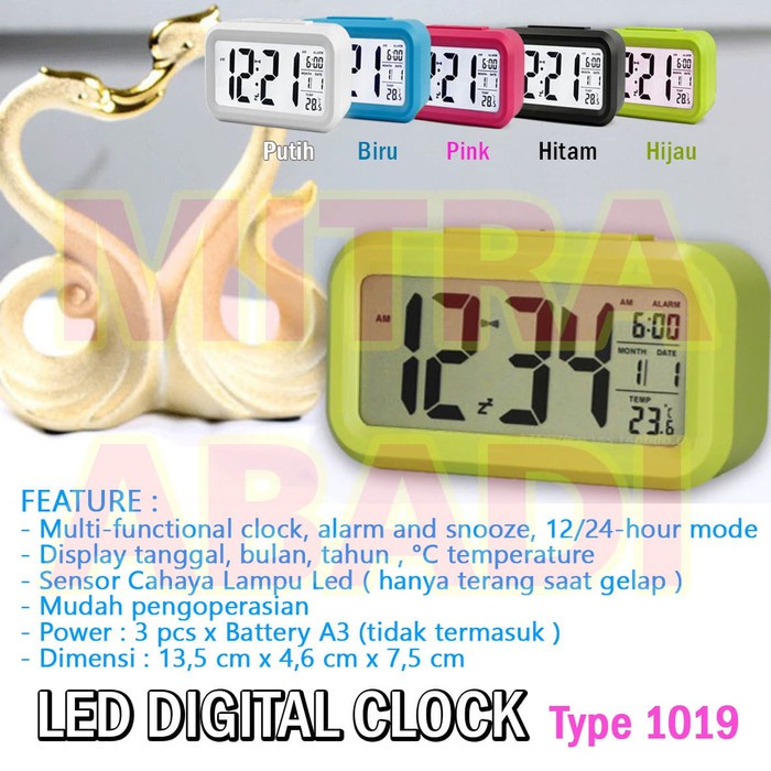 Jam Meja LED Digital / Modern LED Clock Style Tipe 1019 Minimalist