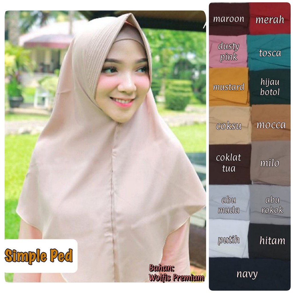 GF Medan Hijab Instant Simple Ped / Jilbab Instan Anti Tembem / Kerudung Khimar Murah Antem Wolfis-1