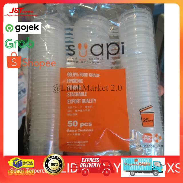Cup Saos 25Ml 35ml 35 Suapi Isi 50 Thinwall kecil Sambal Slime plastik wadah slime