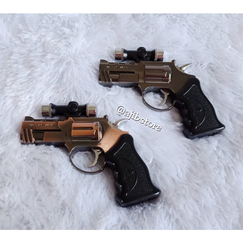 KOREK API GAS BARA PISTOL REVOLVER LASER MINI KOREK PISTOL LASER MINI MURAH