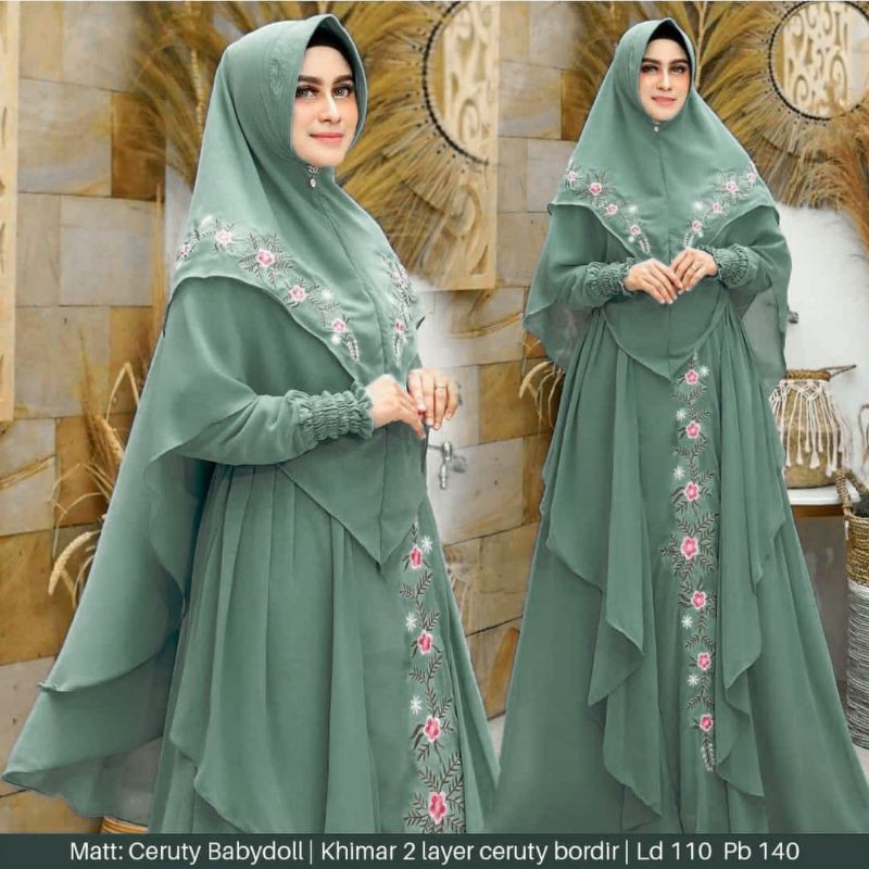 Khimar 2 layer Seruty bordir