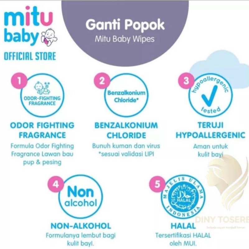 Mitu Baby Tisu Ganti Popok 2x50'S [BUY 1 GET 1]