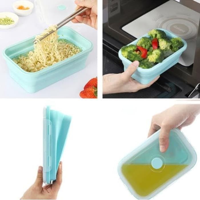 SILICONE LUNCH BOX SET 3 IN 1 KOTAK MAKAN LIPAT SILIKON FOLDABLE