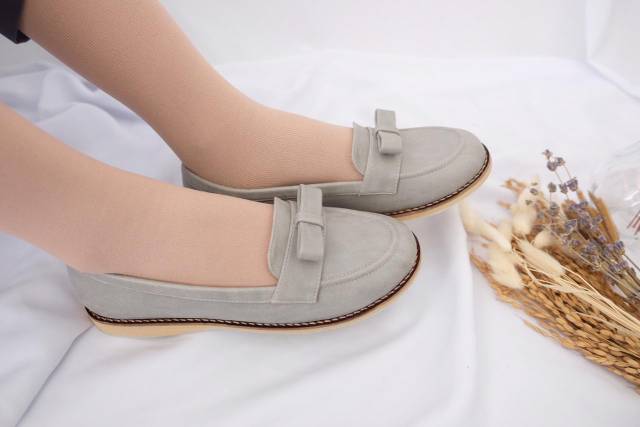 [SIAP KIRIM] BRShoes3 Abu Sepatu Kerja Casual Flat Wanita