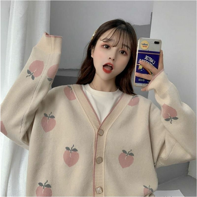 IMPORT WOMAN AUTUMN SPRING CARDIGAN PEACHY KARDIGAN WANITA IMPOR JAKET OUTER MUSIM DINGIN