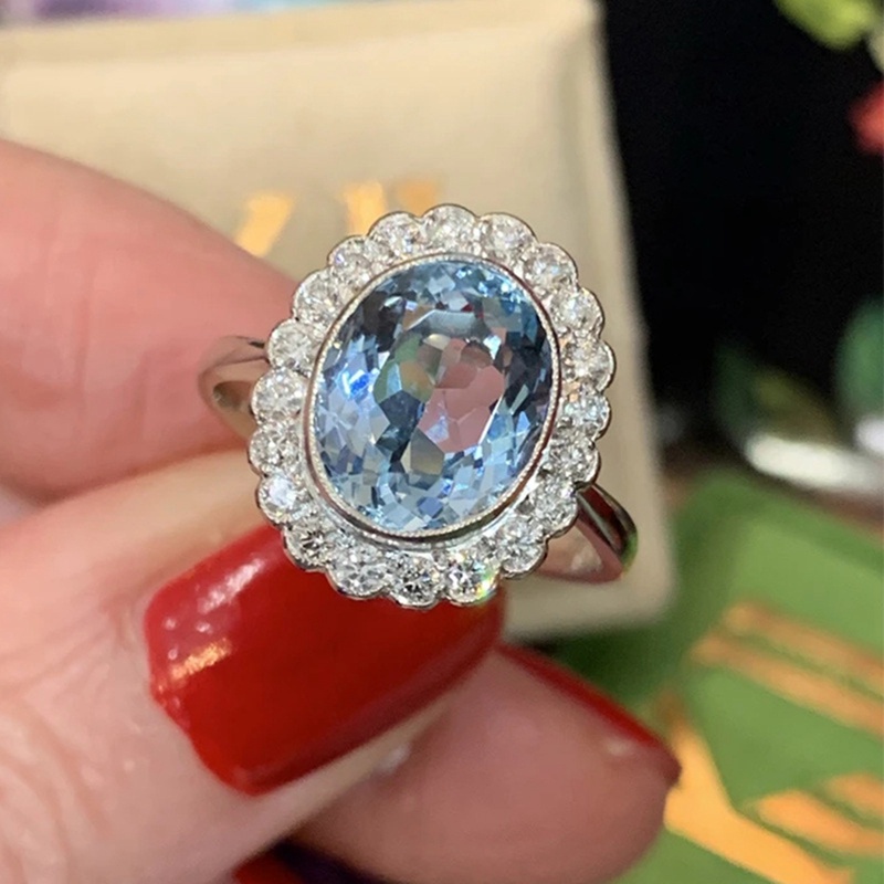 Fancyqube Cincin Cubic Zirconia Warna Silver Untuk Wanita