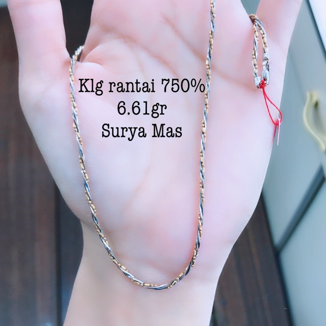 Kalung rantai emas 750%