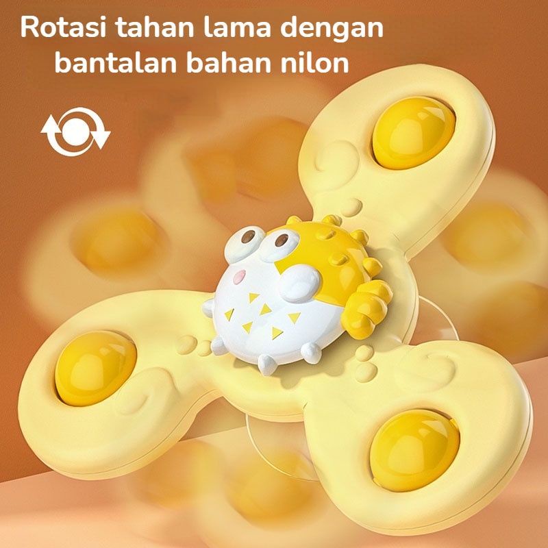 mainan anak baby toy toys fidget spinner bayi with suction montessori spiner edutoys sensory skill motorik belajar anti bosan di mobil kaca car bored cewek cowok laki perempuan hadiah kado mainstream teether bpa free viral mainan mandi bath toy toysk