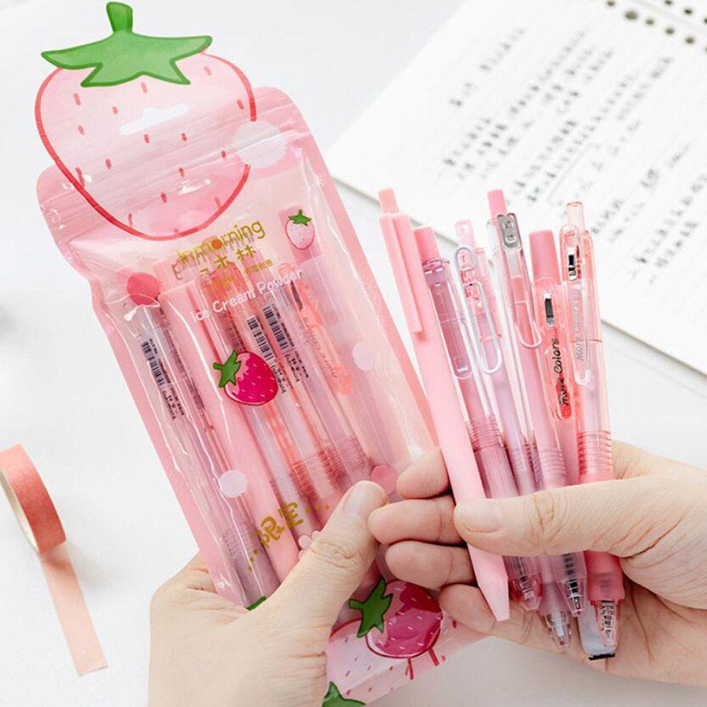 R-flower 6pcs / Set Pulpen Gel Warna-Warni Untuk Pelajar