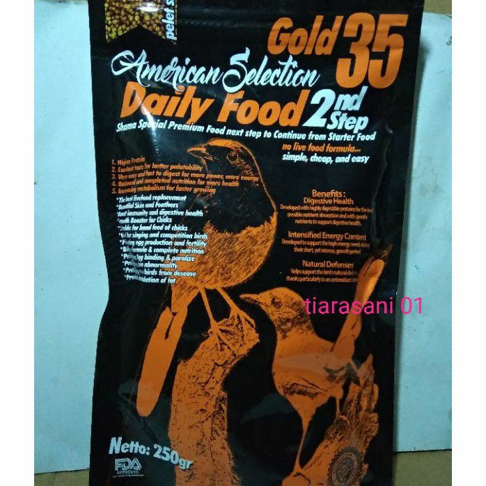 AMS AMERICAN SELECTION GOLD 35 DAILY FOOD PAKAN BURUNG MURAI