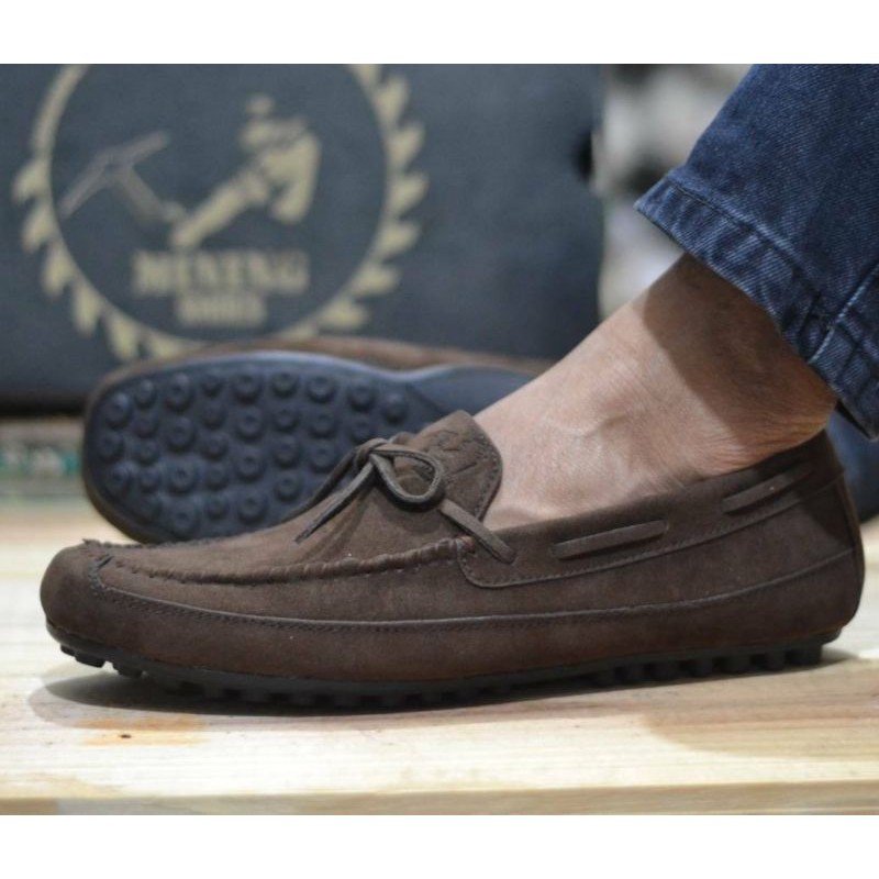 COD-in Aja [PROMO] Highland Sepatu Slip on Pria Santai Casual Formal Suede Kerja