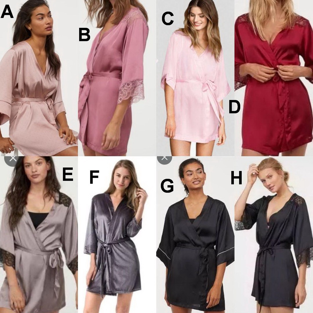 HnM Kimono sleepwear baju tidur lingerie wanita sexy h&m satin