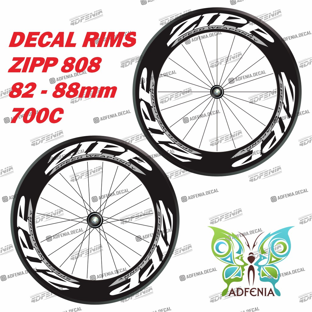 Decal Sticker ZIPP 808 Stiker Velg Rims ZIPP 808 Speed Weaponry Fixie Fixed Gear Road Bike 700c