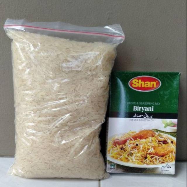 

Paket Nasi Briyani Bumbu Shan Biryani dan Beras Premium Sella Basmati 1Kg