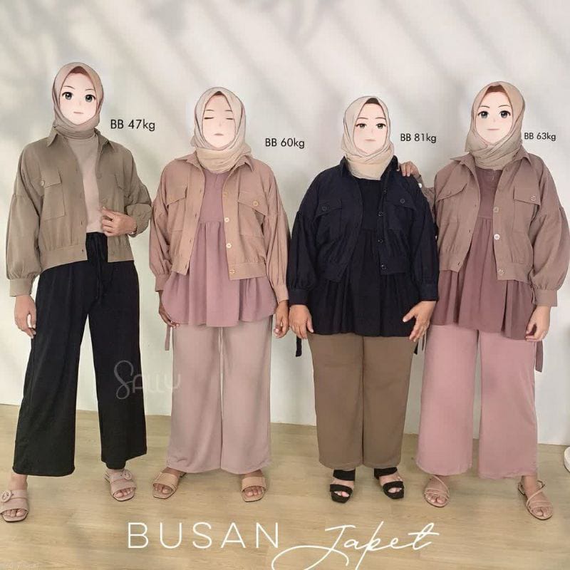 Busan Jaket Wanita Korean Style Oversize Saku Depan - Atasan Wanita Jaket Oversize Crop Outer