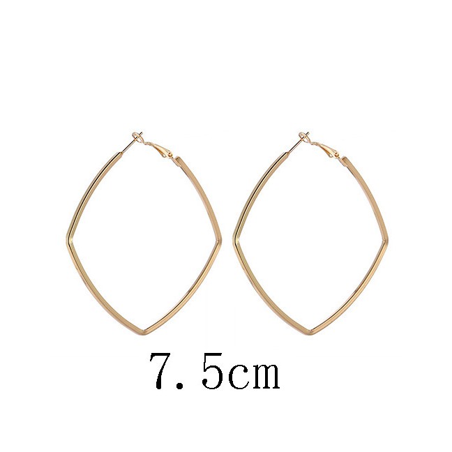 LRC Anting Tusuk Fashion  Square Shape Decorated Earrings E87321