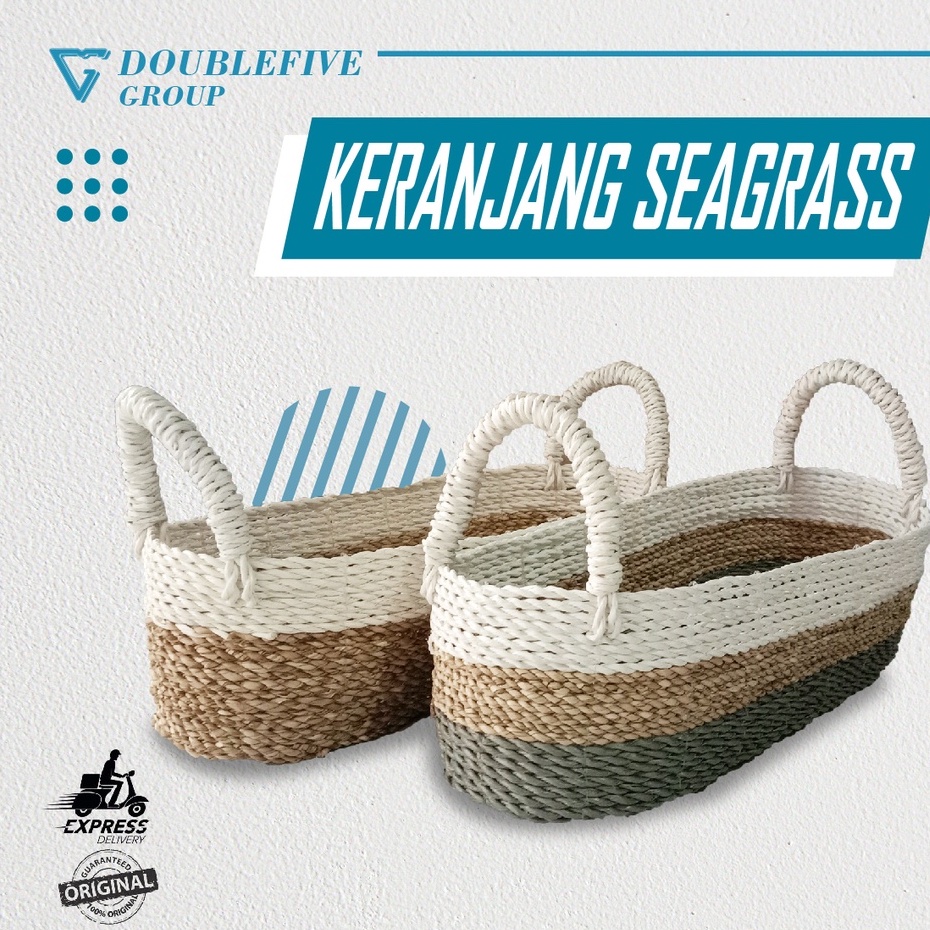 BEST SELLER Tempat toples / Keranjang Oval Anyaman seagrass pandan laut home made