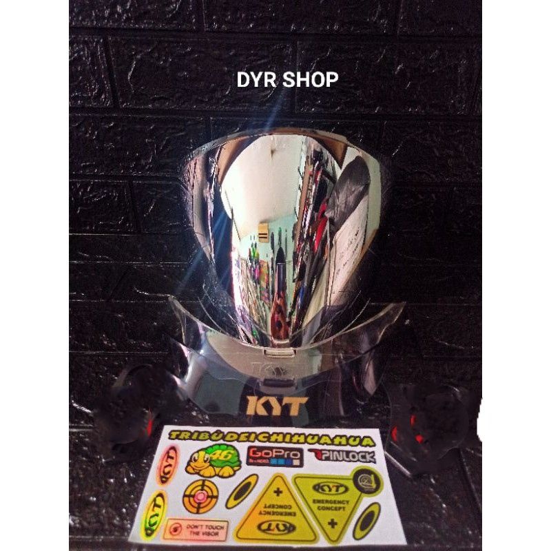 Paket visor kyt galaxy flat r + rachet + spoiler kyt galaxy flat r free stiker visor