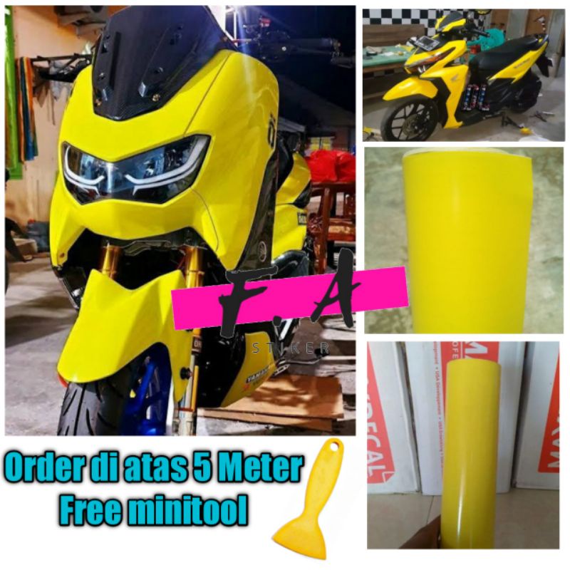 Skotlet Motor Kuning Lemon Sticker Skotlet Motor Mobil Otomotif Kuning Lemon Doff Glossy