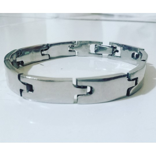 gelang pria keren/gelang monel,gelang baja putih/gelang pria