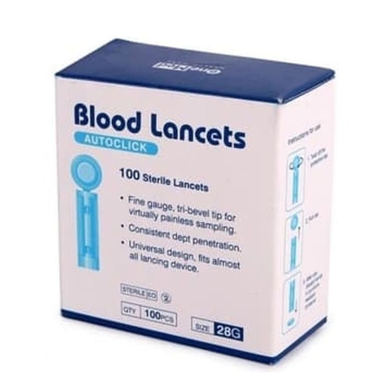 Jarum Lancet / Blood Lancet Autoclick Onemed28G Isi 100 Pcs