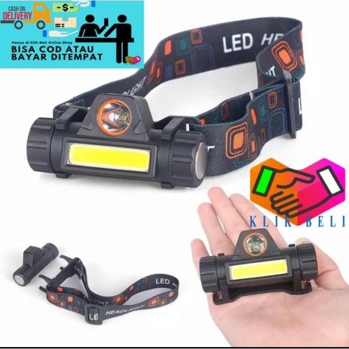 Senter Kepala COB 1922 / MS-1922 Lampu Sorot Rechargeable Head Lamp