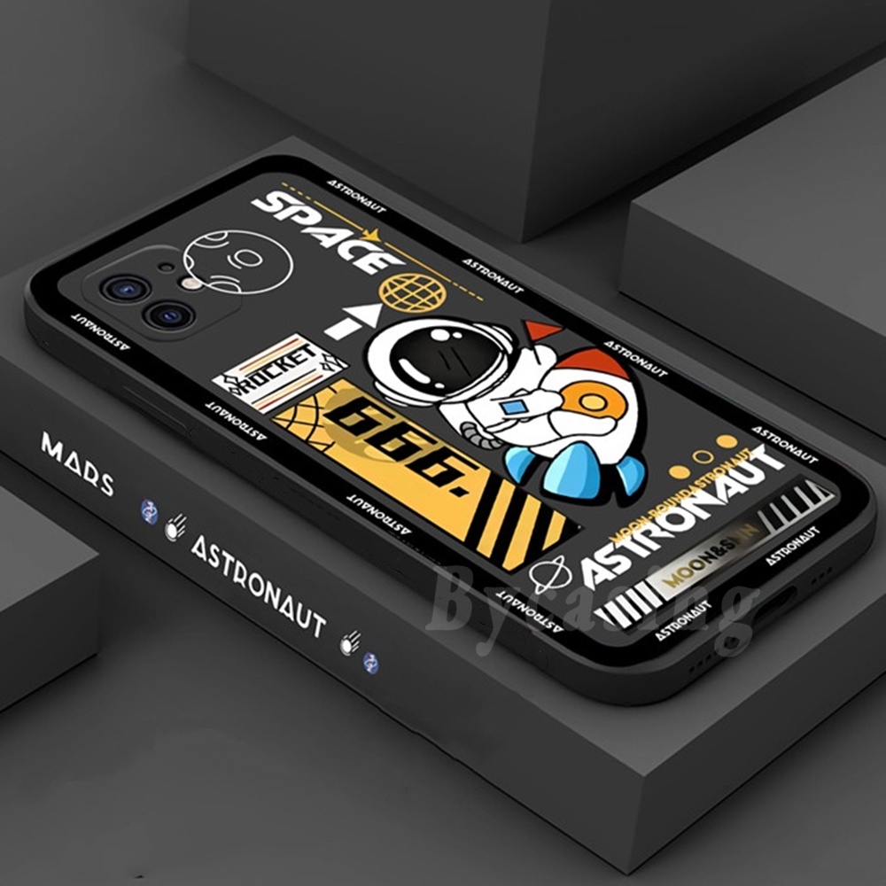 Soft Case TPU Motif Astronot Roket Untuk iPhone 13 Pro Max 12 11 Xr XS 6 6S 7 8 Plus SE 2020