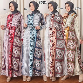  Baju  Gamis  Wanita Floral Dress Muslim Wanita Busui Jumbo  