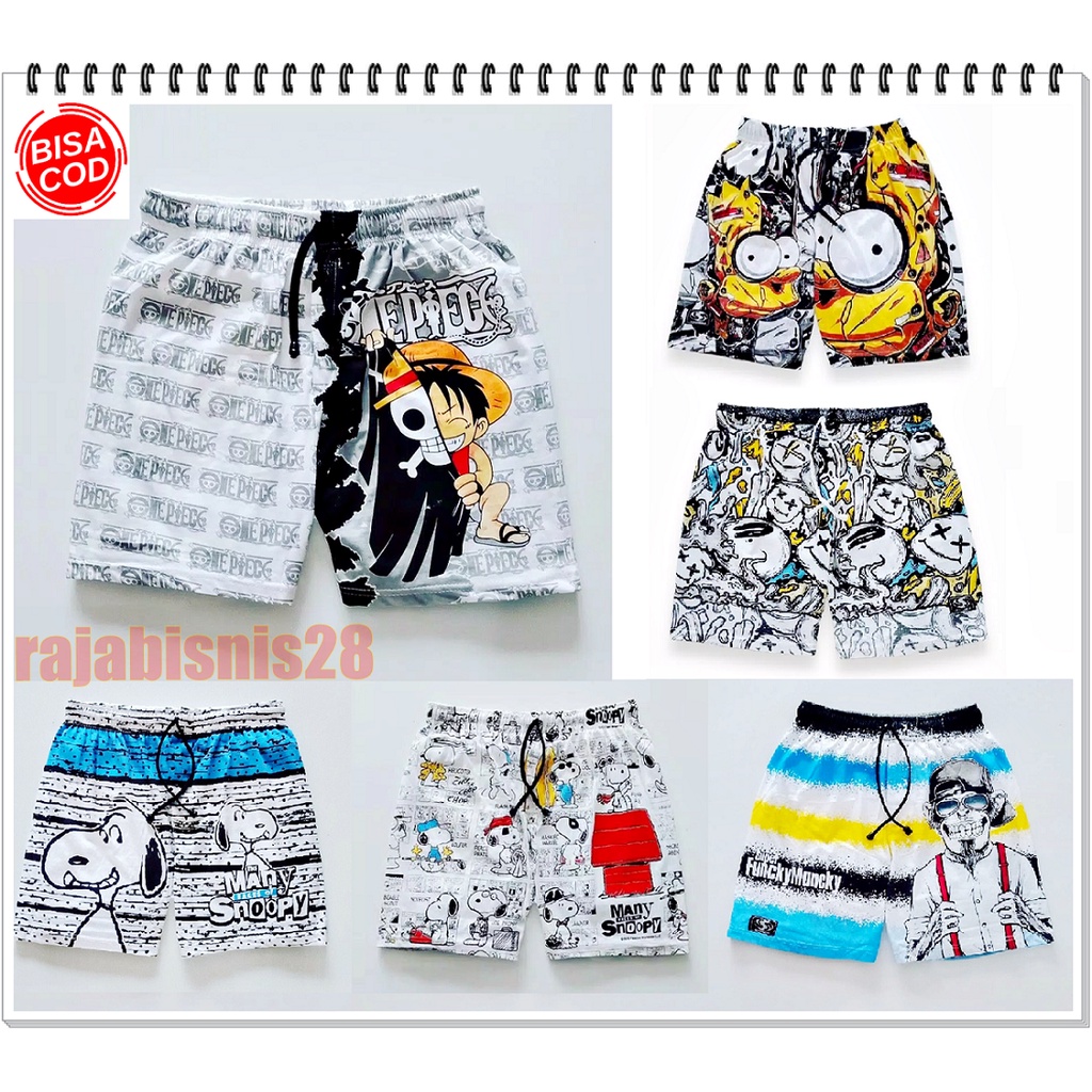 (BAHAN ADEM) KOLOR PRIA / KOLOR WANITA / KOLOR PENDEK MOTIF / KOLOR PANTAI / CELANA TIDUR / MURAH