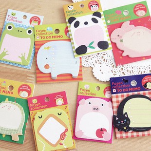 MurmerOfficial R457 Sticky Notes Memo Sticky Notes Zoo Animal Buku Catatan Kecil Mini Book Karakter Lucu