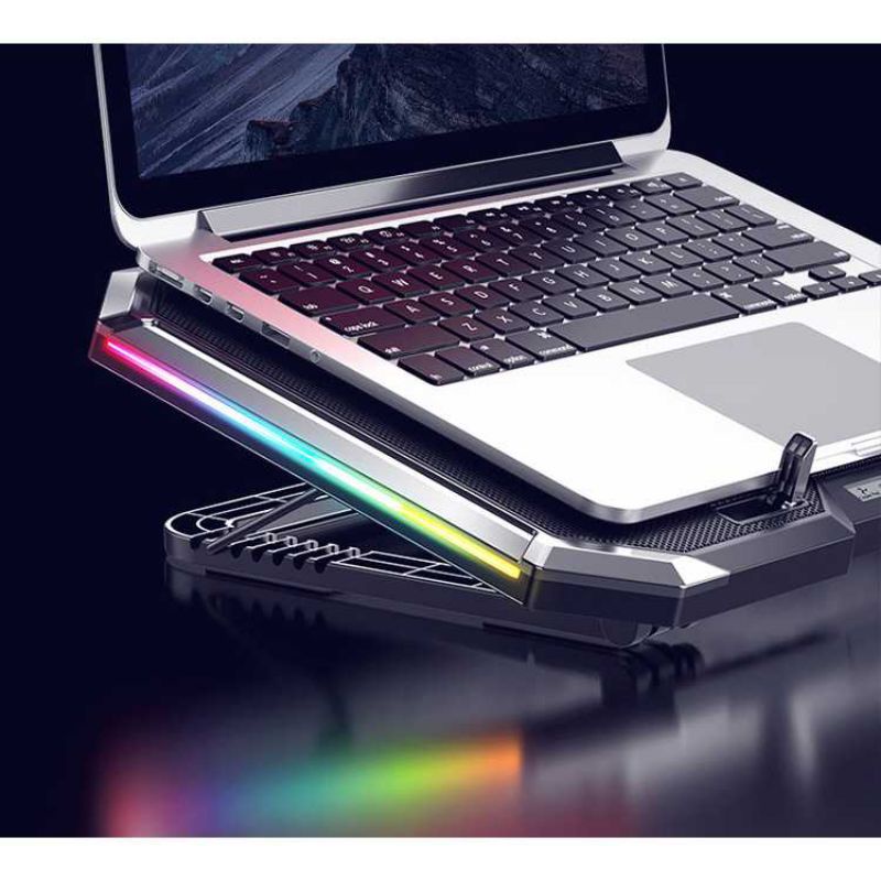 Jual NUOXI MC Gaming Cooling Pad Laptop Silver LED RGB Light 6 Fan ...