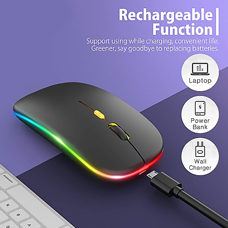 New bluetooth dual-mode wireless mouse charging mute computer notebook office gaming luminous mouse 2.4G